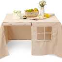 Oudain 38 x 38 Inches Large Tablecloth Playhouse for Kids Square Table Fort Cover Table Cloth Tent Playhouse Accessories for Dining Room Birthday Indoor Outdoor Party Playground