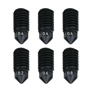 6pcs for Bambu Nozzles,Upgrade 500 High Temperature Wear-Ristant Removable Hardened Steel Nozzle for Bambu Lab A1Mini 3D Printer Hotend 0.2mm*1 0.4mm*3 0.6mm*1 0.8mm*1