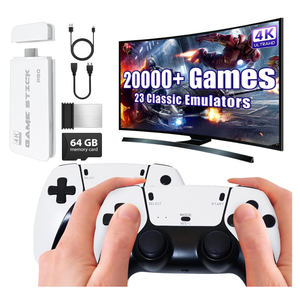 Wireless Retro Game Console Plug & Play Game Stick with 20000+ Video Games, 4K HDMI Output & Dual 2.4G Wireless Controllers,Ideal for Gamers of All Age