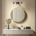 VONLUCE Bathroom Vanity Light, 3 Light Bathroom Light Fixture Over Mirror, Bathroom Wall Lamp with Clear Glass, Modern Black Vanity Lighting fixtures for Bathroom, Bedroom, Hallway