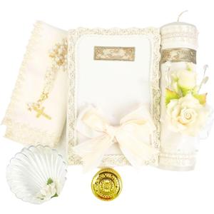 Set of 5 Ivory/Cream Baptism Candles for Boys and Girls - Christening Candles - Christening Candle for Boy - Christening Candle for Girl - Catholic Baptism Candle Set for Girl - Baptism Kit