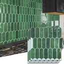 Art3d 10-Sheet Peel and Stick Backsplash Tiles, 12"x12" Vinyl Stick On Wall Tile Stickers for Kitchen, Bathroom, Laundry Room, Green Marble