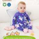 PATPAT Organic Cotton Baby Footie Pajamas for Newborn Boy Girl (Purple, 6-9 Months)