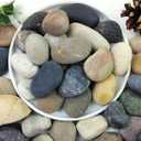 YISZM 40lbs Natural River Rocks, 1-2" Premium Pebbles for Garden and Landscape Design, Hand-Picked Smooth Stones for Fish Tank, Flower Pots, Indoor Water Fountains, Pathways, Backyard