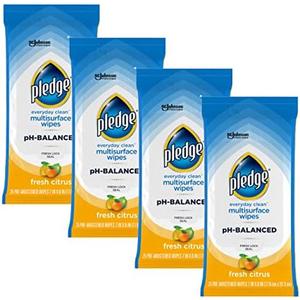 Pledge Multisurface Cleaning Wipes, pH Balanced, Fresh Citrus, 25 Count