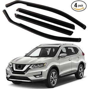 4PCS in Channel Rain Guards for 2014-2020 Nissan Rogue S SV SL, Durable Window Visors Wind Deflectors, Vent Shades Shield, 2014 2015 2016 2017 2018 2019 2020