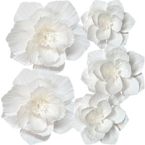 ANSOMO White Paper Flowers Artificial 3D Wall Dcor Wedding Birthday Bridal Baby Shower Nursery Room Backdrop Table Centerpieces Party Decorations Supplies