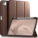 Akkerds for iPad Pro 11 Inch Case (M5/M4) 2025/2024 6th/5th Generation with Pencil Holder, for iPad Pro Case 11 Inch with Trifold Stand Protective Cover/Soft TPU Back, Auto Wake/Sleep, Dark brown