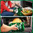 Rtteri 5 Pcs St. Patrick's Day Kitchen Towels Pot Holders and Oven Mitts Set Shamrocks Mittens Oven Glove Potholders Green and Black Buffalo Plaid Kitchen Towels for Irish Farmhouse Decor Accessories