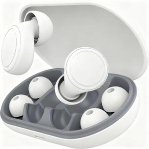 Soft Ear Plugs for Sleeping Noise Blocking 45dB, Reusable Silicone Earplugs with 8 Sizes Tips, Noise Cancelling Earplugs with Case for Concerts, Travel & Focus - Comfortable Hearing Protection (Classic White)