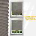 Kigley 6pcs No Tools Grey Paper Blinds for Windows Temporary 35x71inch Light Filtering Self Adhesive Window Shade, Cordless Fabric Paper Shades, Easy to Cut and Install, with Clips
