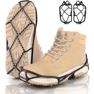 Ice Cleats Snow Grips, Anti-Slip Crampons Traction Lightweight Portable for Walking on Snow & Ice, Easy Step-in for Shoes/Boots (M(Men:5.5-7/Women:7-8.5))