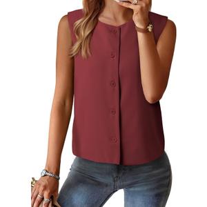 EVALESS Vest for Women 2025 Button Down Sleeveless Blazer Suit Vest Cropped Waistcoat Spring Summer Casual Outfits (M)