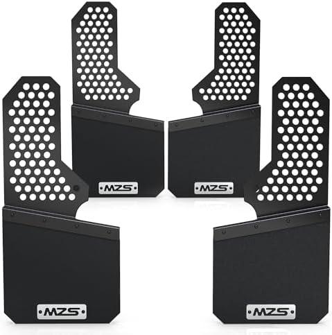 MZS Mud Flaps Splash Guards Compatible with Truck Pickup SUV Car Off-Road Vehicles, Universal Offset Fender Mudflaps Mudguards Sediment/Dirt/Debris Protection for Front and Rear, Pack of 4