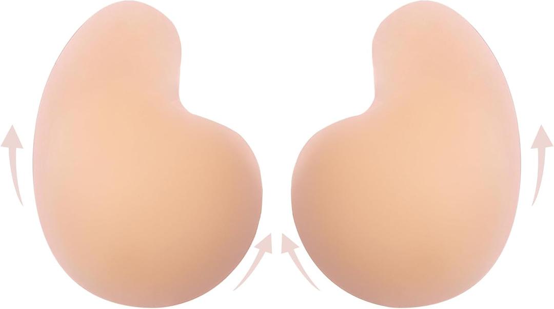 Epock Convertible Silicone Sticky Bra - Dual Wear Adhesive Bra for Lift & Push Up Effect, Invisible Strapless Nipple Covers (L)