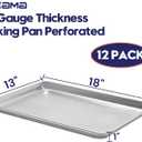 BIEAMA 12 Pack Half Size 18" x 13" Aluminum Baking Sheet Pan Perforated, Commercial Bakery Equipment Cookie Sheets, NSF Approved Baking Tray