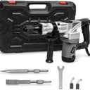 XtremepowerUS 1400W Demolition Electric Jack Hammer SDS Plus Construction Concrete Breaker Punch Drill Chipping 4500BPM Floor Tile Removal (Include Flat & Chisel Bits) Carrying Case