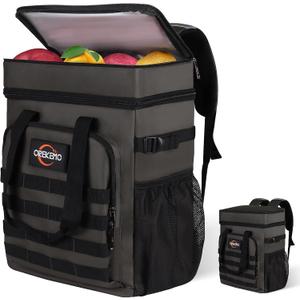 Insulated Cooler Backpack, 35 Can / 25L Large Camping Backpack for Outdoor, Beach, Picnic - Soft Lightweight Leakproof Cooler Backpack for Women and Men (Green, 25L)