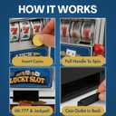 Liberty Imports Lucky Sevens Jumbo Slot Machine Casino Toy Piggy Bank Replica with Flashing Lights and Jackpot Sounds