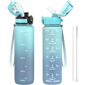 OLDLEY Kids Water Bottle for School, 17 oz (2 lids) BPA-Free Reusable Leak-proof Durable Tritan Plastic Water Bottles with Straw & Chug Lids, Anti-dust Spout Cover (Bluenavy)