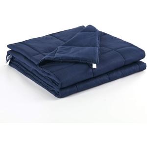 Weighted Blanket | 60''x80'',10lbs | for Individual Between 90-150 lbs | Premium Cotton Material with Glass Beads | Navy