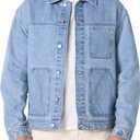 Amazon Essentials Men's Rigid Denim Relaxed-Fit Utility Jacket with Pockets (Medium, Vintage Blue)