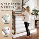 Upgraded Retractable Baby Gates for Stairs & Banister, Mesh Dog Gate Indoor, Extends to 55" Wide 33" Tall, Child Safety Gate for Stairway, Banister & Wall Mount (White)