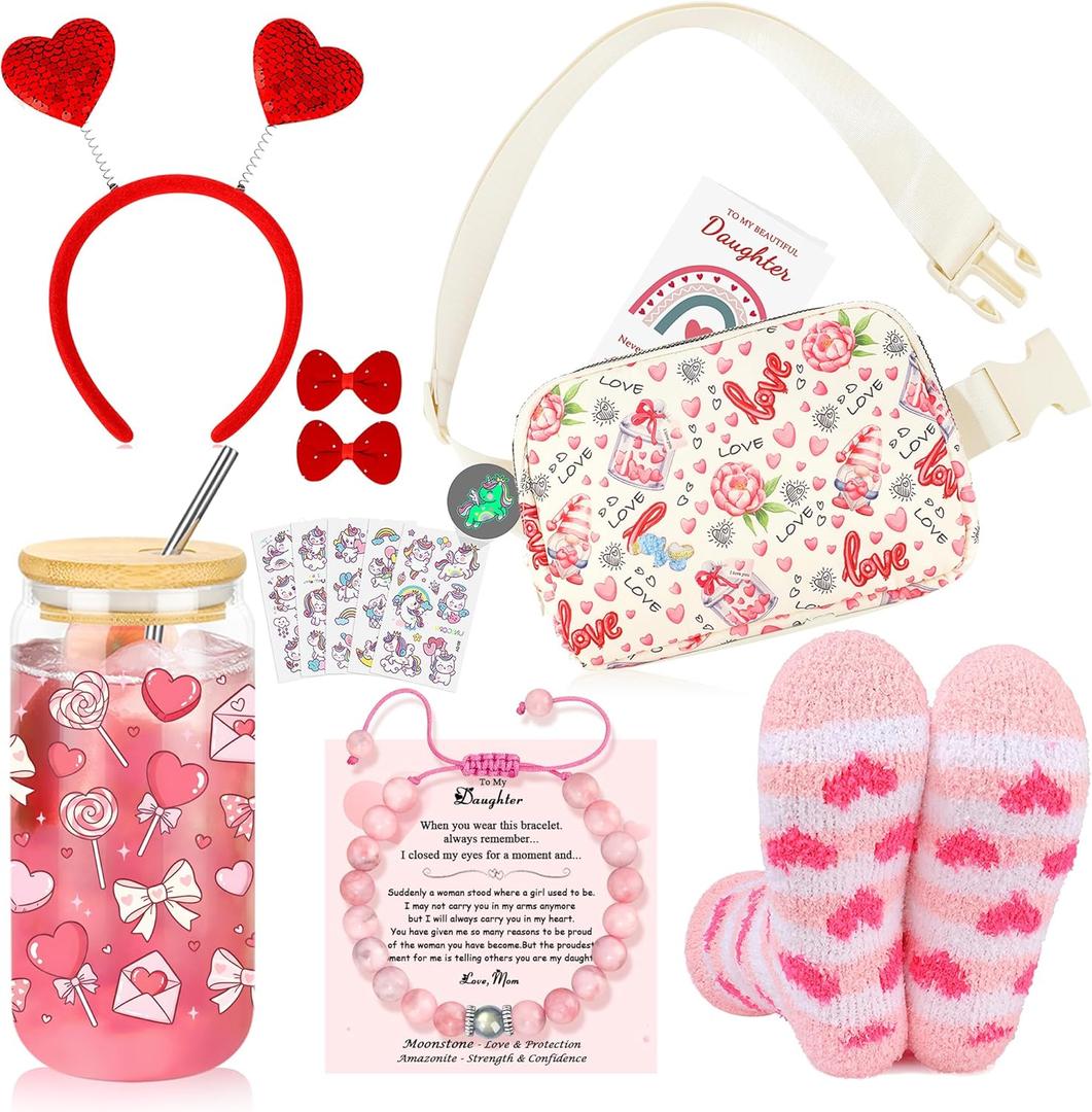 Valentines Day Unique Gifts for Daughter, Daughter Christmas Valentines Day Birthday Gifts from Mom Set of 8