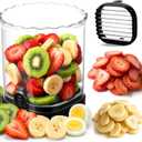 Hendiy Strawberry Slicer with Stainless Blades | Egg & Fruit Slicer Cup for Banana, Cucumber, Mushroom | ABS Detachable Kitchen Gadget - Precision Berry Cutter Tool (Black, 1-Pack)