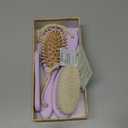 Baby Hair Brush Set for Newborns - Soft Goat Bristle Wooden Baby Brush and Comb Set Newborn Grooming Kit for Cradle Cap, Durable & Gentle, Boy, Girl Infant Essentials Care Kit (Regular, Thistle)