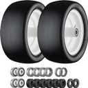 13x6.50-6 Lawn Mower Tires, 13x6.50-6 Tires Flat Free Zero Turn Front Tires with 3/4", 5/8" and 1/2" Bearings, 5.6"- 8.7" Centered Hub, Compatible with Lawn Mower Garden Tractor by Cubesprings - 2 Pack