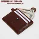 FOXHACKLE Slim Leather Card Holder for Men and Women with Key Ring | RFID Blocking Full Grain Leather Card Case Wallet | Minimalist Front Pocket Business Leather Card Holder.