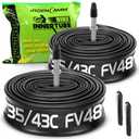 Hydencamm 2 PACK 700x35C/38C/40C/43C FV48mm Presta Valve 700c Tubes, Butyl 700C Road Bike Tube with 2 Tire Levers, 700c Inner Tube Compatible for 700 x 35C 700x38C 700x40C 700x42C 700x43c Bicycle Tube