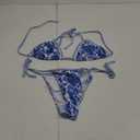 Wdirara Women Swimsuit 2 Piece Blue & White Size M