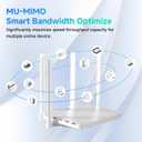 DBIT AC1200 WiFi Router 2.4GHz +5GHz Dual Band MU-MIMO Wireless Internet Router with 4 Gigabit Ethernet Ports, 4 x 5dBi Antennas, Bridge & Repeater Mode, EasyMesh, Guest Network (T18-21K)