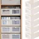 Linen Closet Organizers And Storage, 6 Pack Closet Storage Bins Linen Closet Baskets for Closet Organization Foldable Closet Organizer Bins with Clear Window For Organizing Clothing, Jeans, Shelves
