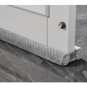 Premium Velvet Door Draft Stopper, 30'' to 36'' Adjustable Gap Filler, Double-Sided Windproof Seal, Easy Install to Block Noise, Cold Air, Light, Dust, and Drafts (Gray)