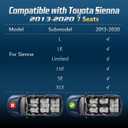 Floor Mats Compatible with Toyota Sienna 2013-2020 (7 Seats),Cargo Liner with Backrest,All Weather Protection TPE, Anti-Slip Floor Liner Accessories