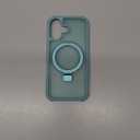 Magnetic Compatible with iPhone 17 Case with Stand [Military Grade Drop Tested][Compatible with Magnet] Ring Translucent Slim Hard Back Soft Edge, Teal Green