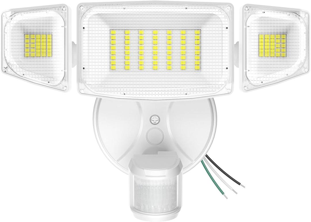 iMaihom 50W Motion Sensor Outdoor Lights, 5000LM Hardwired Motion Sensor Flood Light, Dusk to Dawn Outdoor Lighting, 6500K LED Security Light, IP65 Waterproof Motion Detector Lights for Outside, White