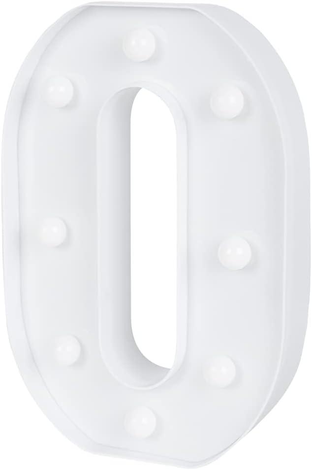 Restaurantware Illumify 5.8 x 1.2 x 8.7 Inch Light Up Letter 1 Durable Marquee LED Light - Letter O Touchproof White Plastic Party Light Keyhole Slot For Parties Weddings Or Special Events