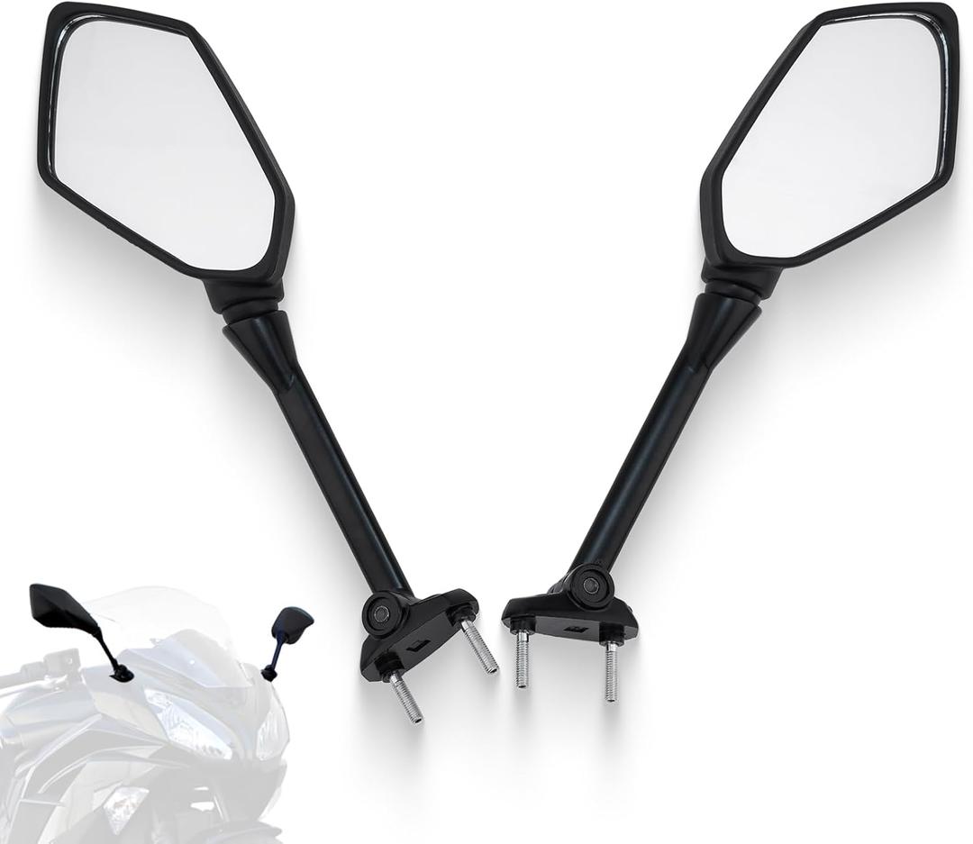 FOVPLUE Long Rear View Mirrors,Motorcycle Mirrors Adjustment for Kawasaki Ninja 650R 2009-2016,Ninja 1000 Z1000SX 2011-2015,NINJA 400R 2010-2014, NINJA ER6F ER-6F 2009-2016