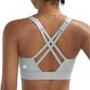 RUNNING GIRL Sports Bras for Women High Impact,Adjustable Strappy Back Molded Cup High Support Sports Bra with Sewn in Pads (Gray, XL)