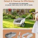 Stainless Steel Cat Litter Box with Lid, XL Extra Large High Sided Litter Box for Big Cats, Odor Free Open Top Litter Pan Easy Cleaning Anti-Urine Leakage Non-Stick, Includes Scoop, Light Grey