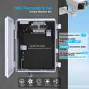 Outdoor Electrical Box, Waterproof Electrical Junction Box IP65 ABS Plastic Enclosure with Fan & Thermostat, Mounting Plate and Hinged Lid (15.7" H x 11" L x 5.9" W)