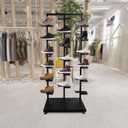 lesolar Commercial Clothing Store Shoe Rack Display Rack, Shoe Organizer Stand,Retail Boutique Shoes Display Shelf Metal Sneaker Shelf Large Free-Standing Shoe Shelf for Home Store, Black, 23.6x13.8x61 inches