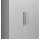 Prepac HangUps Large Storage Cabinet - Immaculate Light Gray 36" Cabinet with Storage Shelves and Doors; Ideal for Bin and General Storage Solutions