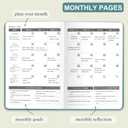 Undated Weekly & Monthly Planner, Life Organizer & Productivity Journal, Goals Setting & Time Management, Gift Box Included, A5 Hardcover Leather with Stickers (Light Green)