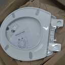 Round Toilet Seat, Standard 16.5 Slow/Soft Close Round Toilet Seat for Round Toilets, No-Slam Quiet-Close Lid, Easy-to-Install, White, Durable Never-Loosen Design