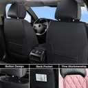 Coverado Leather Seat Covers, Car Seat Covers Full Set, Waterproof Faux Leather Pink & Black Seat Covers, Car Seat Protectors 5 Seats, Automotive Seat Covers Universal Fit for Most Cars SUV Trucks
